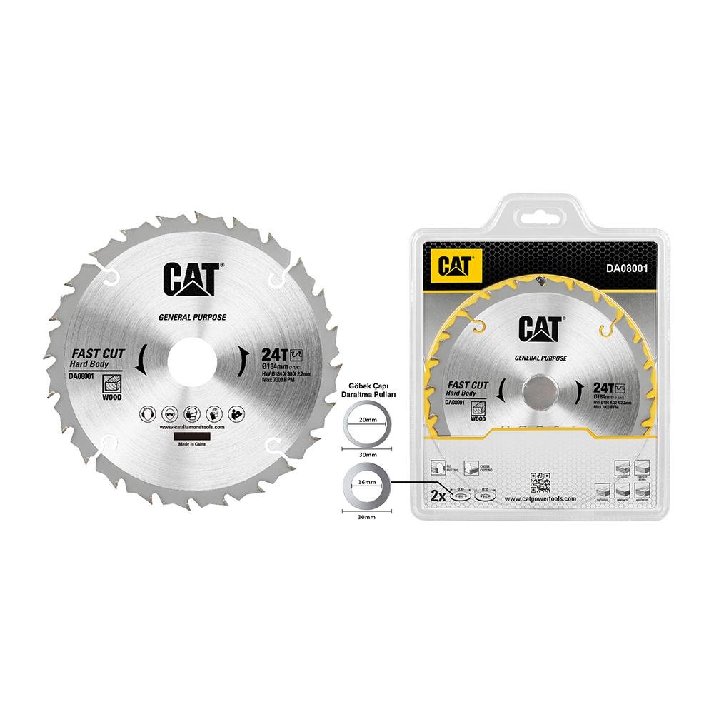 CAT DA08001 184x30mm Ahşap Kesme Elmas, Daire Testere Bıçağı 24 Diş - Onivias
