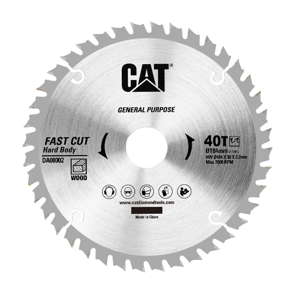 CAT DA08002 184x30mm Ahşap Kesme Elmas, Daire Testere Bıçağı 40 Diş - Onivias