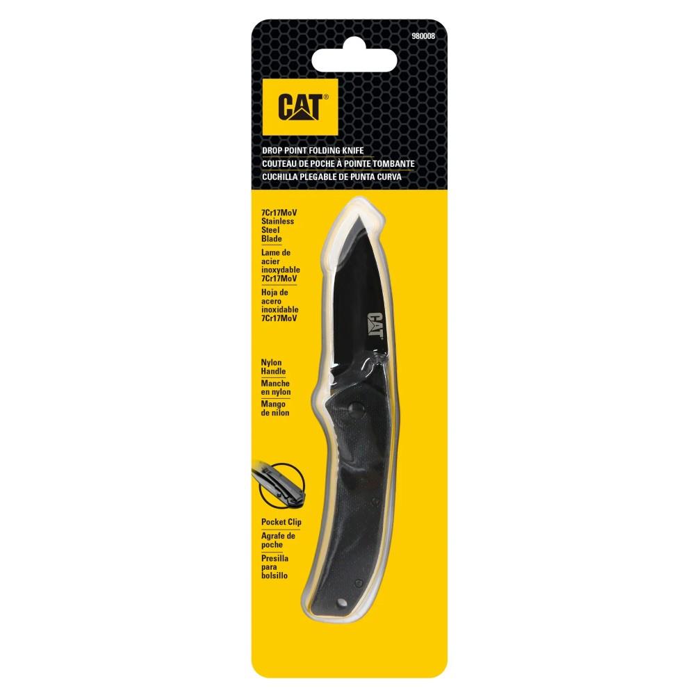 CAT DA980008 Kemer Askı Kancalı Katlanabilir 16CM Paslanmaz Çelik Siyah Kamp Çakısı Bıçağı - görsel 10