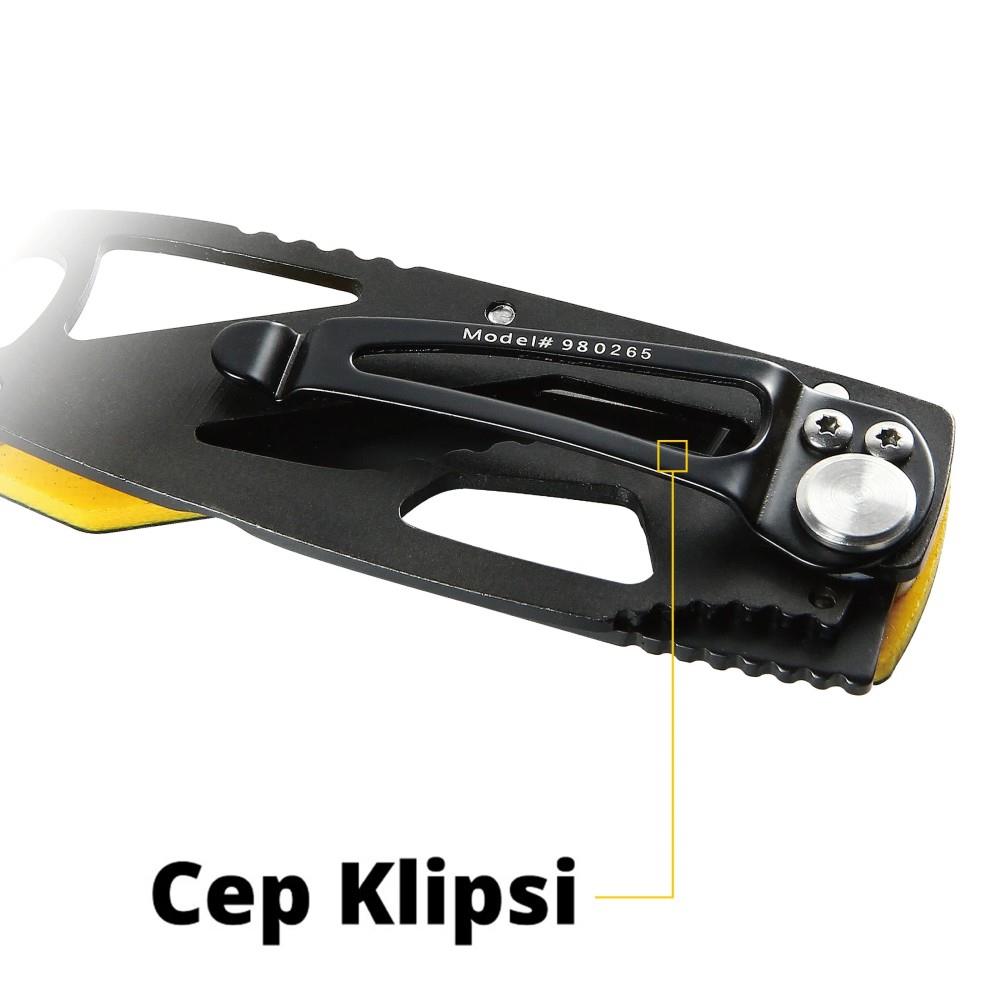 CAT DA980265 Kemer Askı Kancalı Katlanabilir 13CM Paslanmaz Çelik Siyah Kamp Çakısı - görsel 10