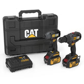 CAT DX12K.2 18Volt/4.0Ah Li-ion Çift Akülü Kömürsüz Profesyonel Şarjlı Darbeli Matkap + DX71.2 Kömürsüz Darbeli Tornavida Kombo Set - Onivias
