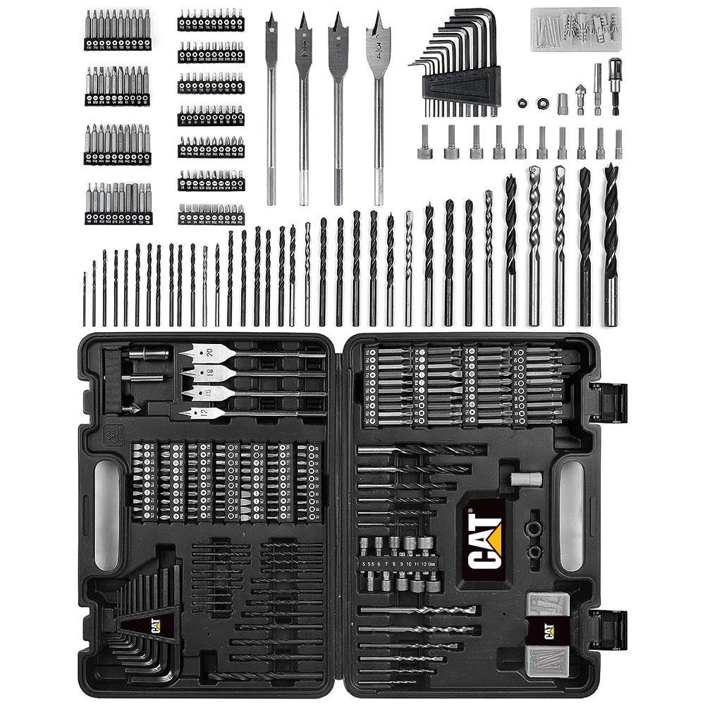 CAT DX12SET 18Volt/2.0Ah Li - ion Çift Akülü Kömürsüz Profesyonel Darbeli Matkap+DA01903 201 Parça Delme/Vidalama Uç Seti - Onivias