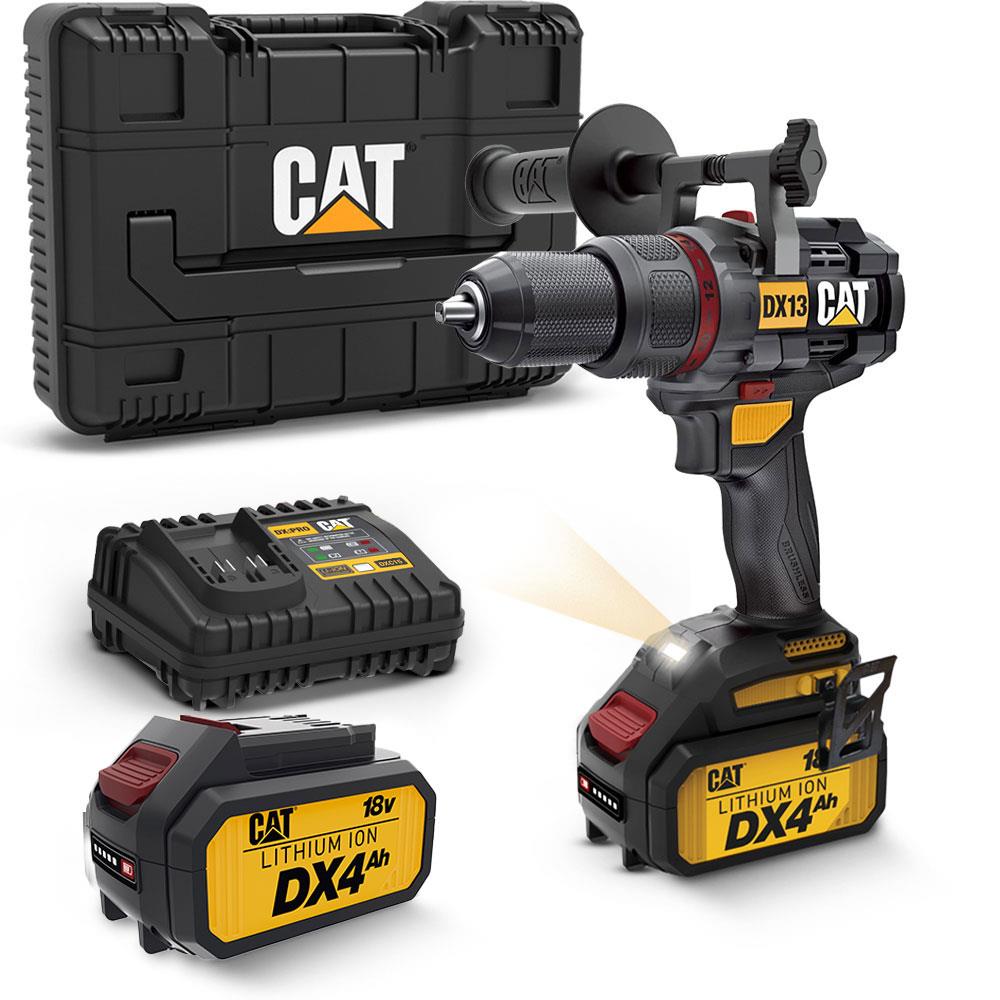 CAT DX13.1 18Volt/4.0Ah Li - ion 80Nm. Çift Akülü Kömürsüz Profesyonel Şarjlı Darbeli Matkap - Onivias