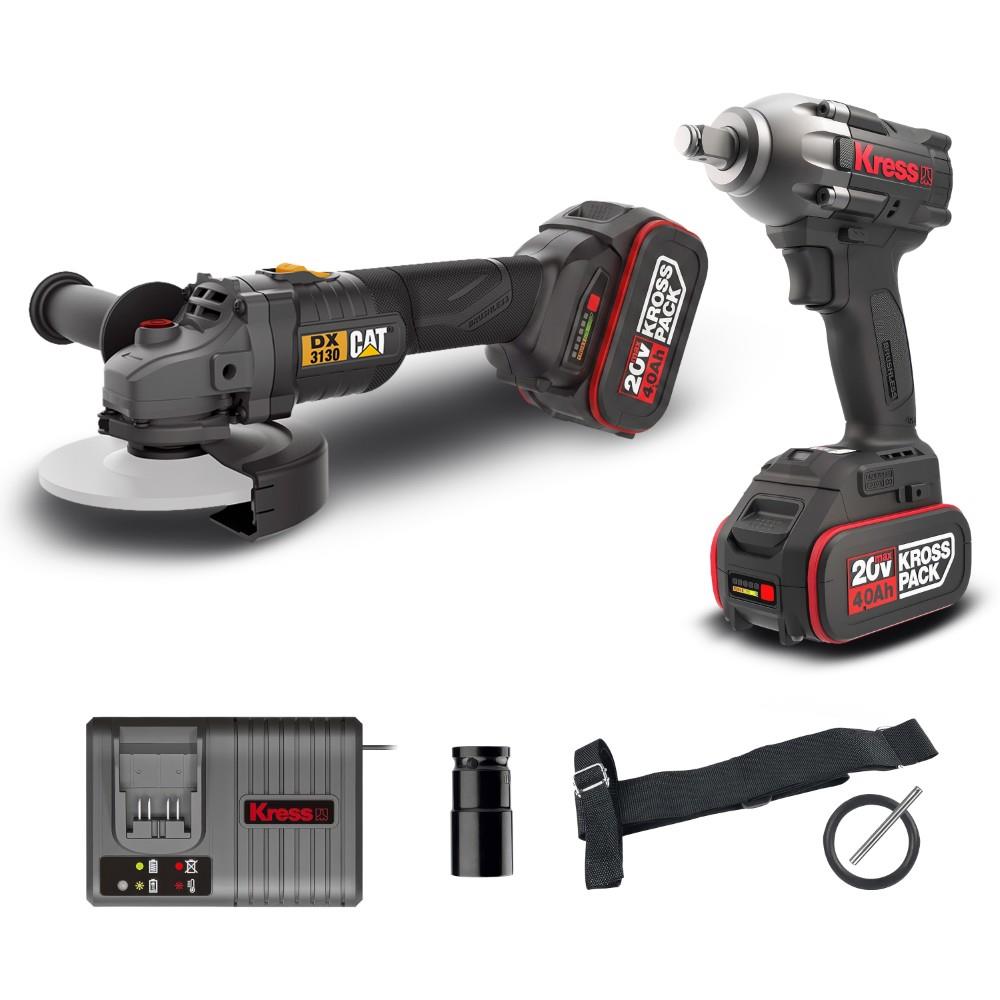 CAT DXKR1SET DX3130B + KUB30.2 18Volt 4.0Ah. Çift Akülü Şarjlı Kömürsüz Profesyonel Ortak Akülü Kombo Set - görsel 2