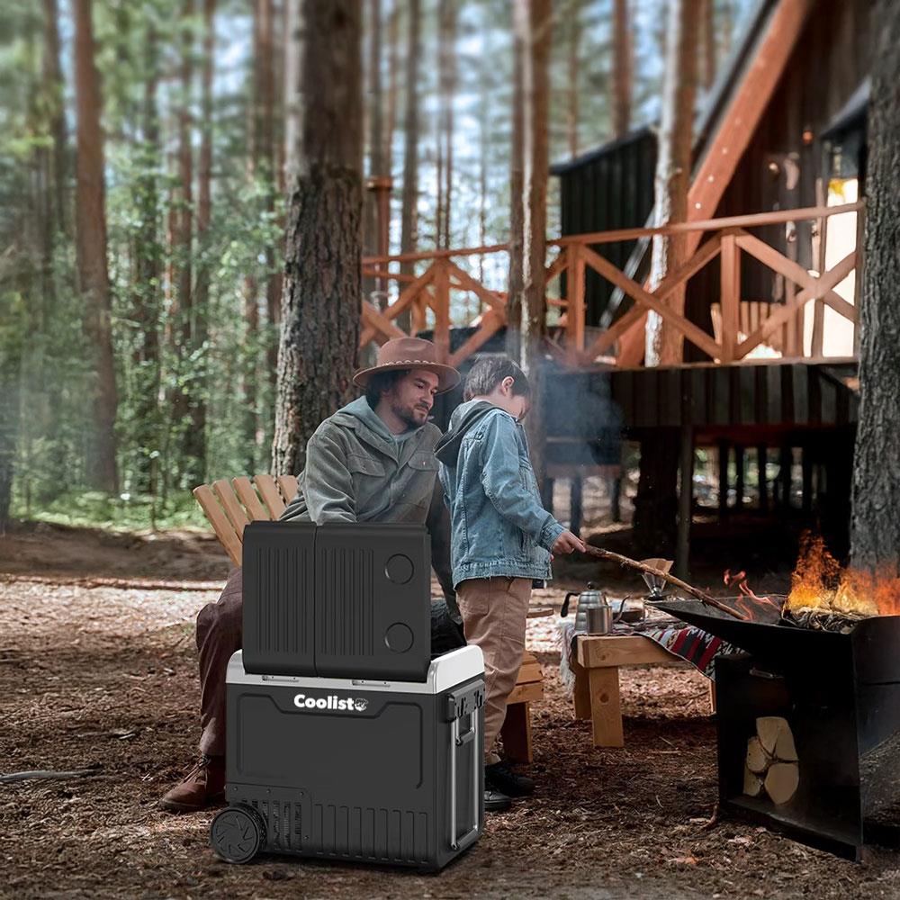 Coolist CLK65W 12/24Volt 220Volt 65 Litre Çift Bölmeli Tekerlekli Outdoor Kompresörlü Oto Buzdolabı/Dondurucu - Onivias