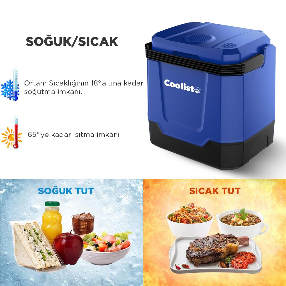 Coolist CLT33 12Volt/220Volt AC/DC 33 Litre Sıcak/Soğuk Oto Buzdolabı - Onivias