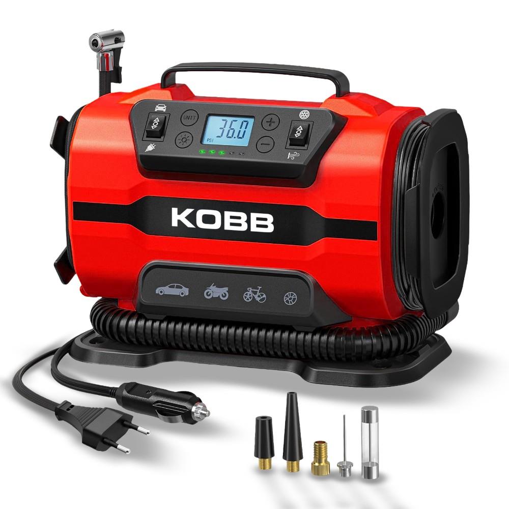 KOBB KB301 12Volt 220Volt 150 PSI Ayarlanabilir Dijital Basınç Göstergeli Lastik ve Yatak Şişirme Pompası - Onivias