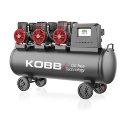 KOBB KBK100S 6.0HP 100Lt 8Bar Üç Motorlu Yağsız Sessiz Taşınabilir Hava Kompresörü - Onivias