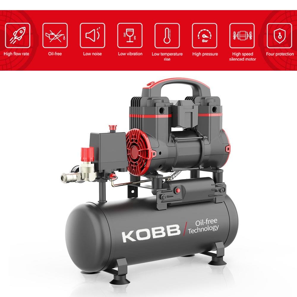 KOBB KBK8S 1.2HP 8Lt 8Bar Yağsız Sessiz Taşınabilir Hava Kompresörü - Onivias