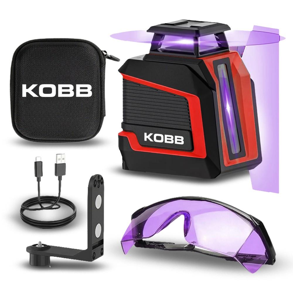 KOBB KBL30P 3.7V Li-ion Yatay 360° ve Dikey Otomatik Hizalamalı Mor Işık Profesyonel Çizgi Lazer