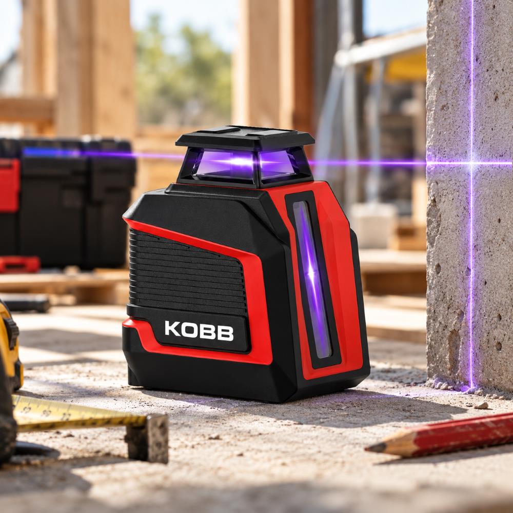 KOBB KBL30P 3.7V Li-ion Yatay 360° ve Dikey Otomatik Hizalamalı Mor Işık Profesyonel Lazer+Tripod - görsel 8