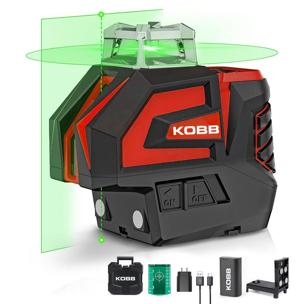 KOBB KBL32G Profesyonel Li-ion Yatay 360° ve Dikey Otomatik Hizalamalı Yeşil Nokta Şakül ve Yeşil Çapraz Çizgi Lazer - Onivias