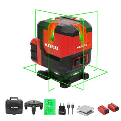 KOBB KBL41G 30Metre 4x90⁰/1x360⁰ Otomatik Hizalamalı Li - ion Çift Akülü Profesyonel Yeşil Çapraz Çizgi Lazer Distomat - Onivias