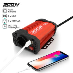 KOBB KBN300 12V/220V 300Watt Modifiye Sinüs Dönüştürücü İnvertör - Onivias