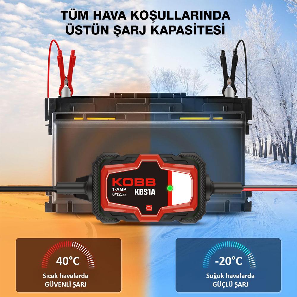 KOBB KBS1A 6V/12V 30Ah Akıllı Akü Şarj ve Akü Bakım / Desülfatör - Onivias