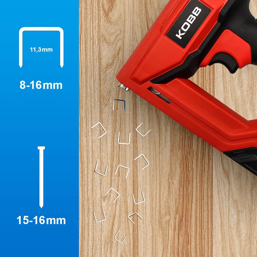 KOBB KBZ200B 8 - 16mm Zımba ve 15 - 16mm Profesyonel Çivi Çakma Makinesi + 3000 adet Yedek Zımba ve Çivi - Onivias