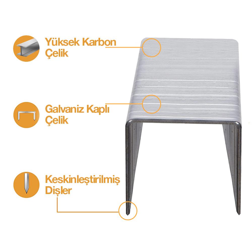 KOBB KBZ208 8mm 2500 Parça 200 Seriya Ağır İstifadəyə Dayanan Ştapellər
