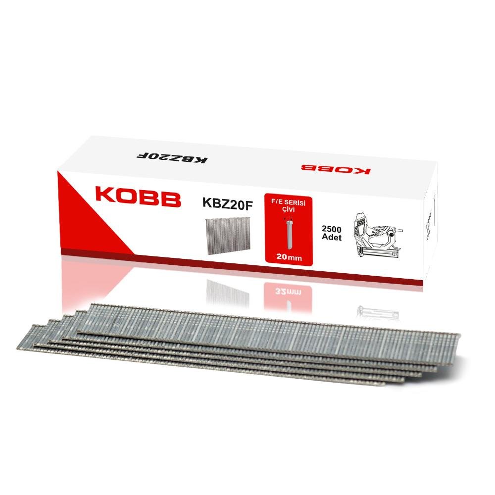 KOBB KBZ20F 20mm 2500 Adet F/E/J/8 Serisi Ağır Hizmet Tipi Kesik Başlı Çivi - Onivias