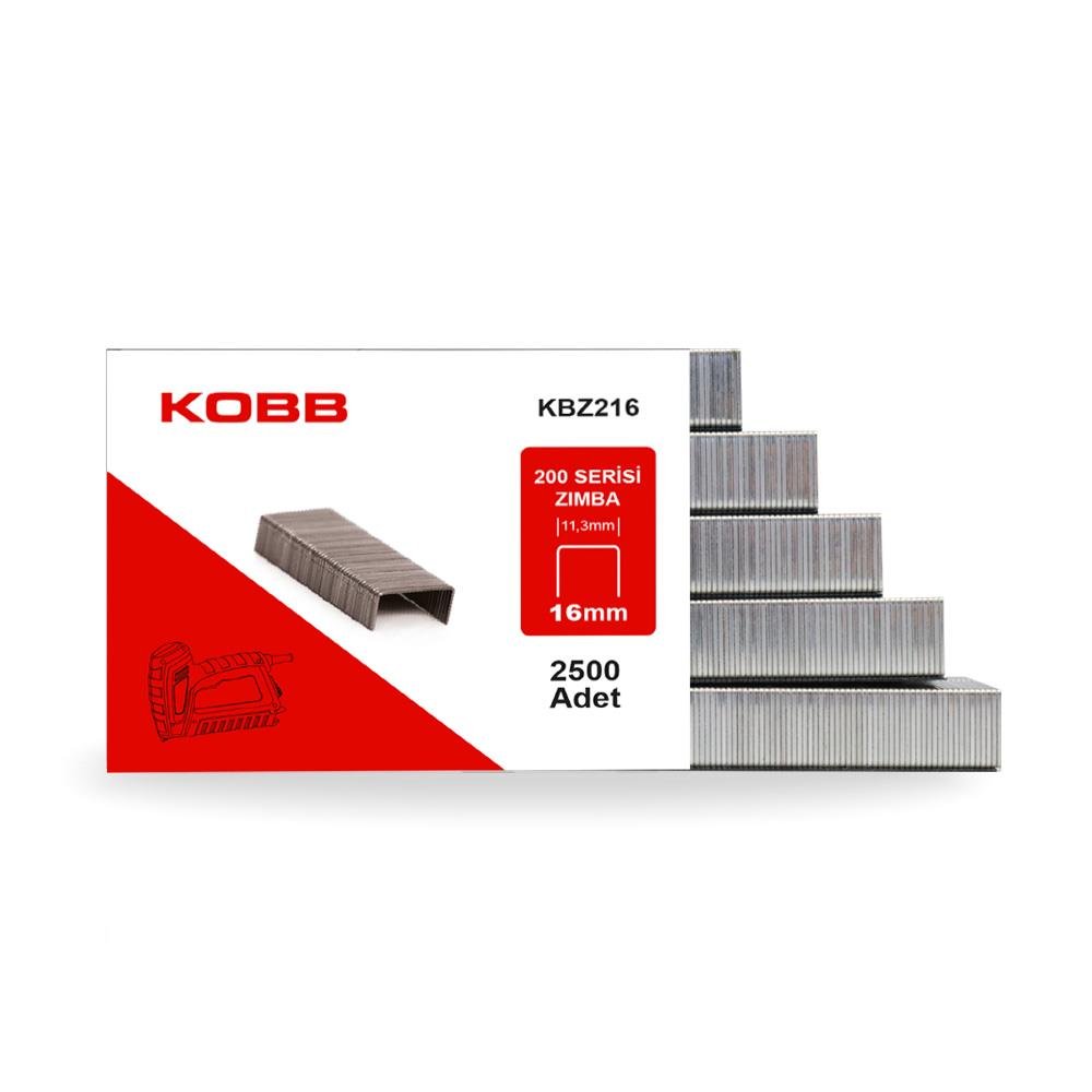 KOBB KBZ216 16mm 2500 Adet 200 Serisi Ağır Hizmet Tipi Zımba Teli - Onivias