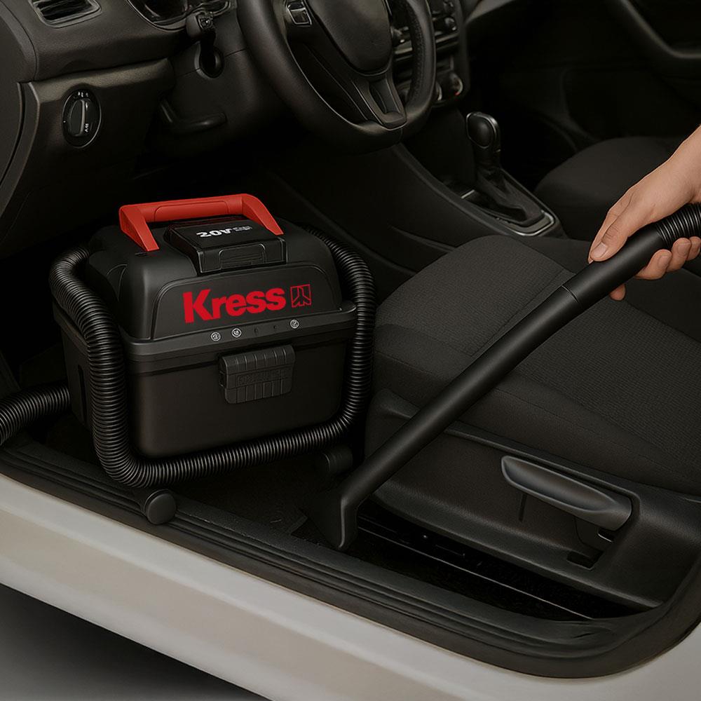 Kress KH035.9 20Volt 250W/17Kpa Flexi Esnek Hortumlu Şarjlı Islak/Kuru Süpürge & Üfleme (Akü Dahil Değildir) - Onivias