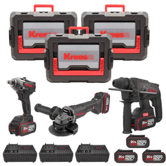 Kress KRKS1 KUB30.2 + KU390.4 + KUH10.2 20Volt/4Ah. 6 Adet Akülü Profesyonel Kombo Set - Onivias