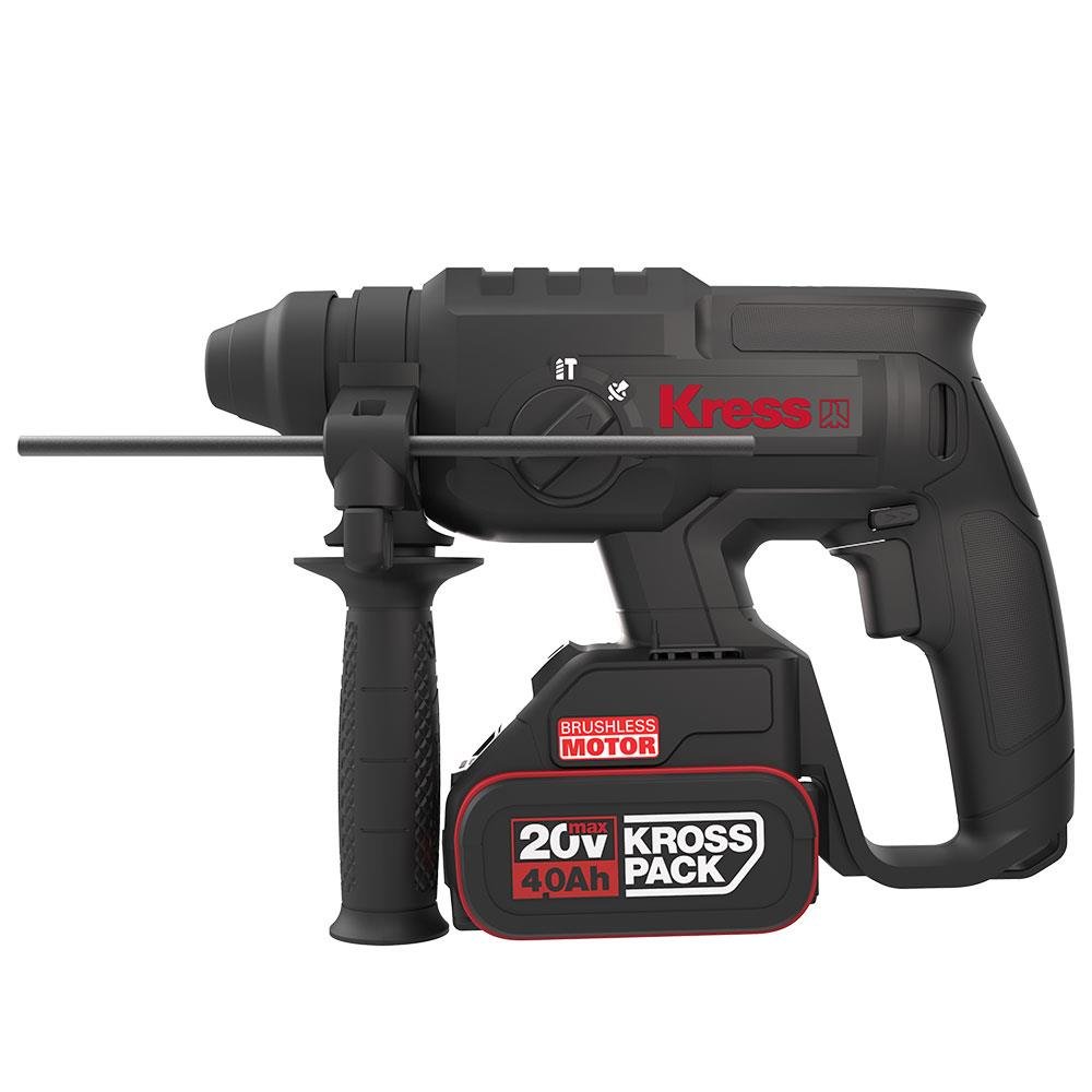 Kress KU390.4 20Volt 4.0Ah. 2.0J Li - ion Çift Akülü Şarjlı Kömürsüz Profesyonel SDS - Plus Pnömatik Kırıcı/Delici - Onivias