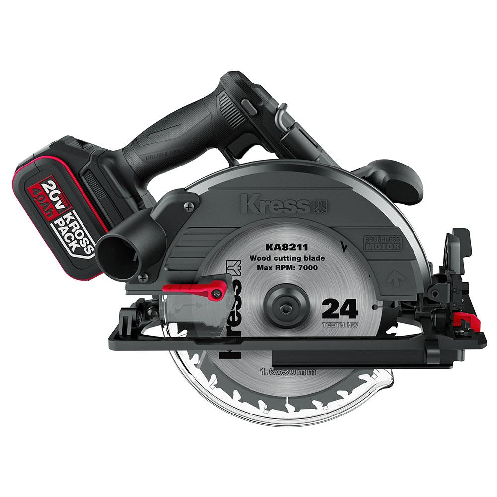 Kress KUE15 20Volt 4.0Ah. Li - ion 185MM Çift Akülü Kömürsüz Profesyonel Daire Testere - Onivias