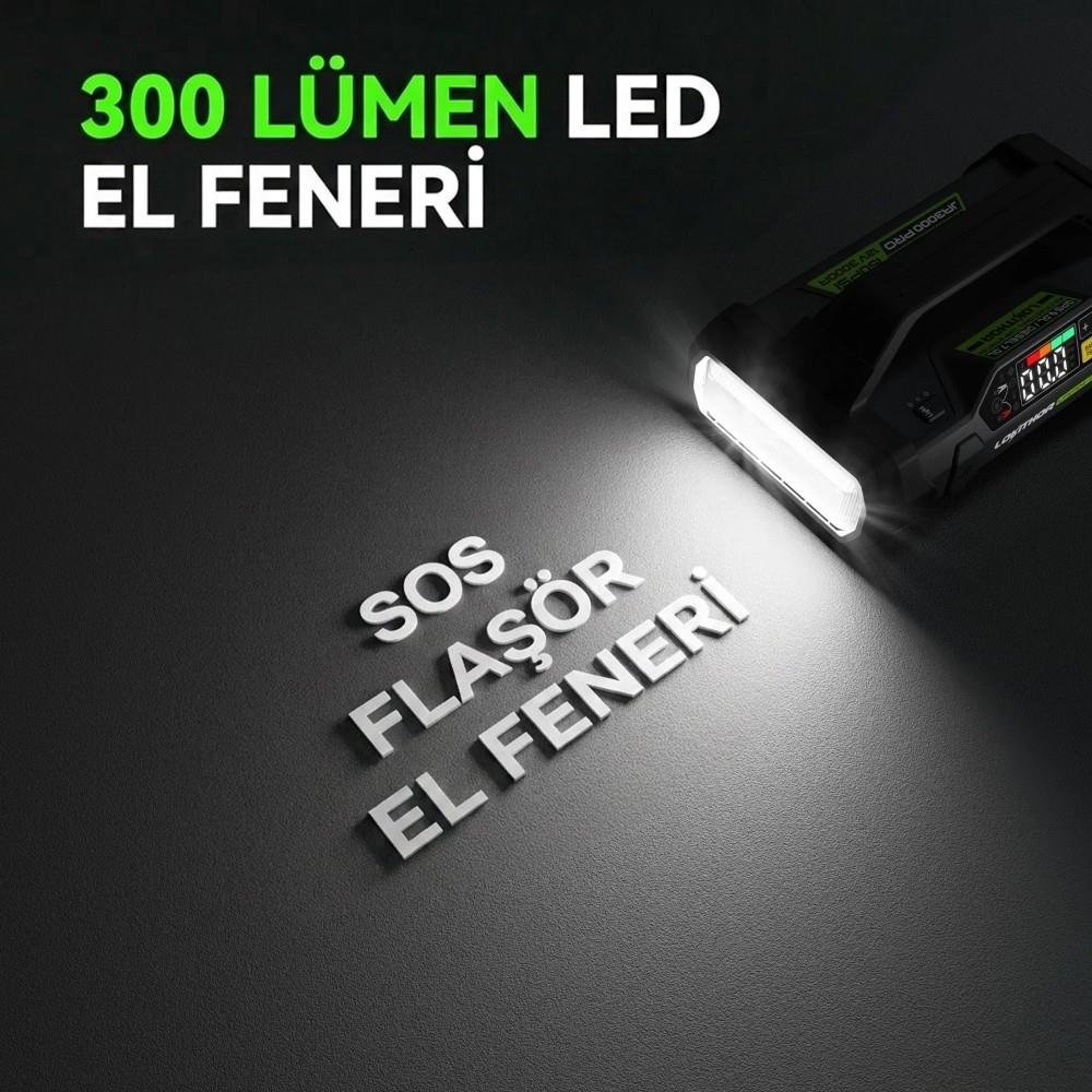 Lokithor JA3000PRO 12V 3000Amp LiFePO4 Akıllı Akü Takviye + Pompa + Powerbank + Led Lamba - görsel 5