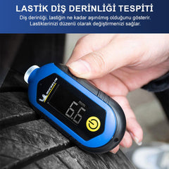 Michelin MC27001 3,6V Li - ion 150PSI Şarjlı Dijital Lastik Basınç ve Derinlik Ölçer - Onivias