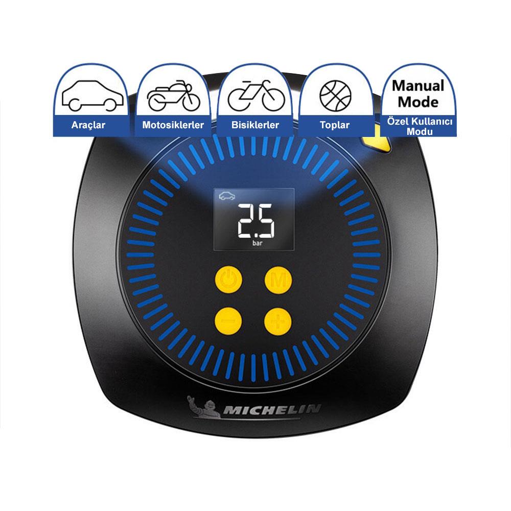 Michelin MC27010 12Volt 100 PSI Ayarlanabilir Dijital Basınç Göstergeli Hava Pompası - Onivias