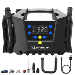 Michelin MC34259 11.1Volt/2.5Ah.120PSI Ayarlanabilir Dijital Basınç Göstergeli Şarjlı Lastik&Yatak Şişirme Pompası - Onivias