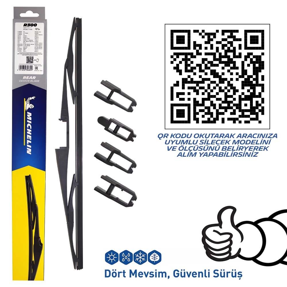 Michelin Rainforce™ MCR300 30CM 1 Adet Universal Telli Hibrit Arka Silecek - Onivias