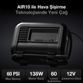 NOCO AIR10 12Volt 60 PSI Ayarlanabilir Dijital Basınç Göstergeli Profesyonel Lastik Şişirme Pompası - Onivias