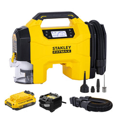 STANLEY SXVI02001A 12V/18V 2Ah Li-ion Şarjlı 160 PSI Dijital Göstergeli Lastik&Yatak Şişirme Pompası+Araç Süpürgesi - Onivias