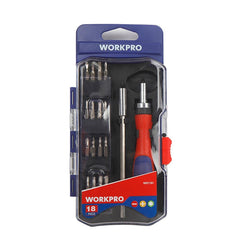 WORKPRO WP200516 18 Parça Profesyonel CR - V Cırcırlı Hassas/Elektronikçi Bits Tornavida Seti - Onivias