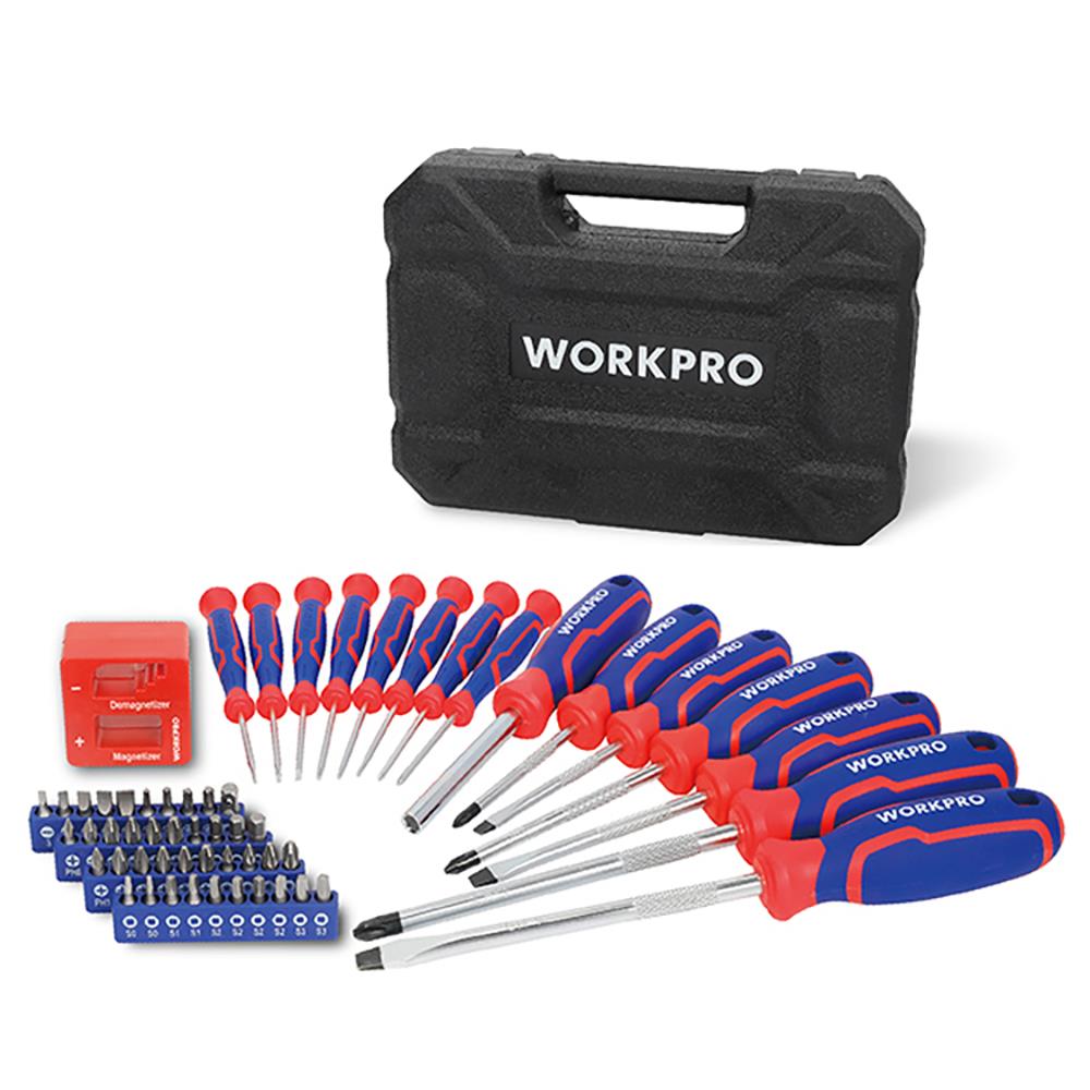 WORKPRO WP200518 56 Parça CR - V Manyetik Profesyonel Tornavida & Bits Uç Seti - Onivias