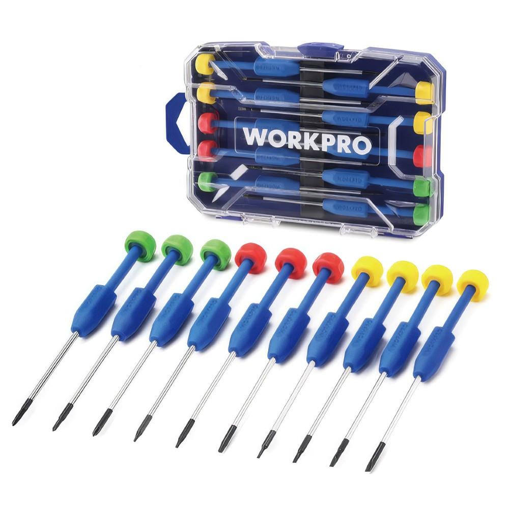 WORKPRO WP200530 CR - V 10 Parça Profesyonel Manyetik Hassas Tornavida Seti - Onivias