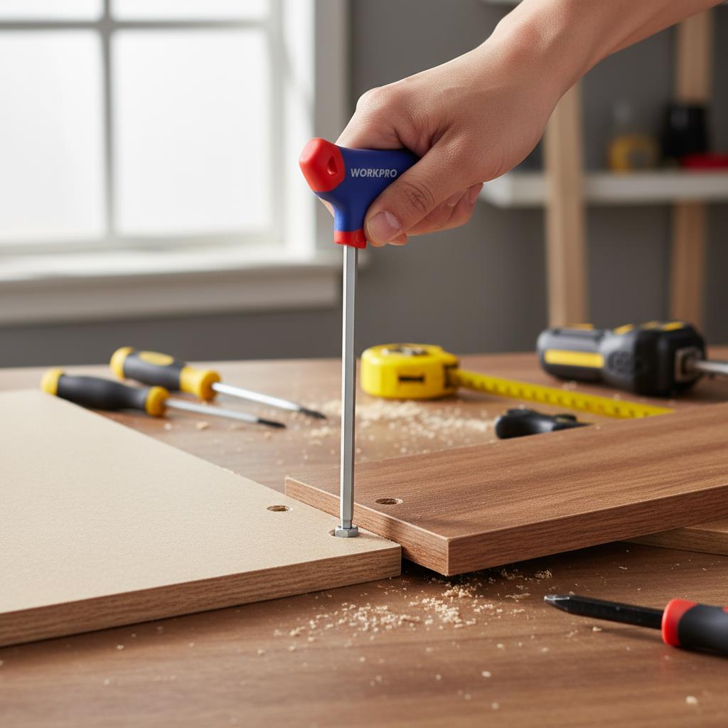 WORKPRO WP200542 8 Parça CR - V Top Başlı T Tipi Uzun Profesyonel Allen Anahtar Takımı - Onivias