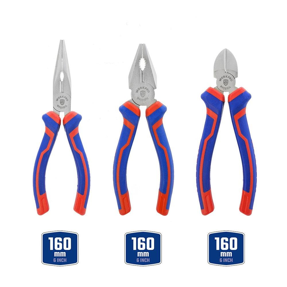 WORKPRO WP201008 160MM Profesyonel 3’lü Pense Seti - Onivias