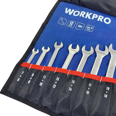 WORKPRO WP202507 6 - 32mm 12 Parça CR - V Profesyonel Açık Ağız Anahtar Takımı + Bez Taşıma Kılıfı - Onivias