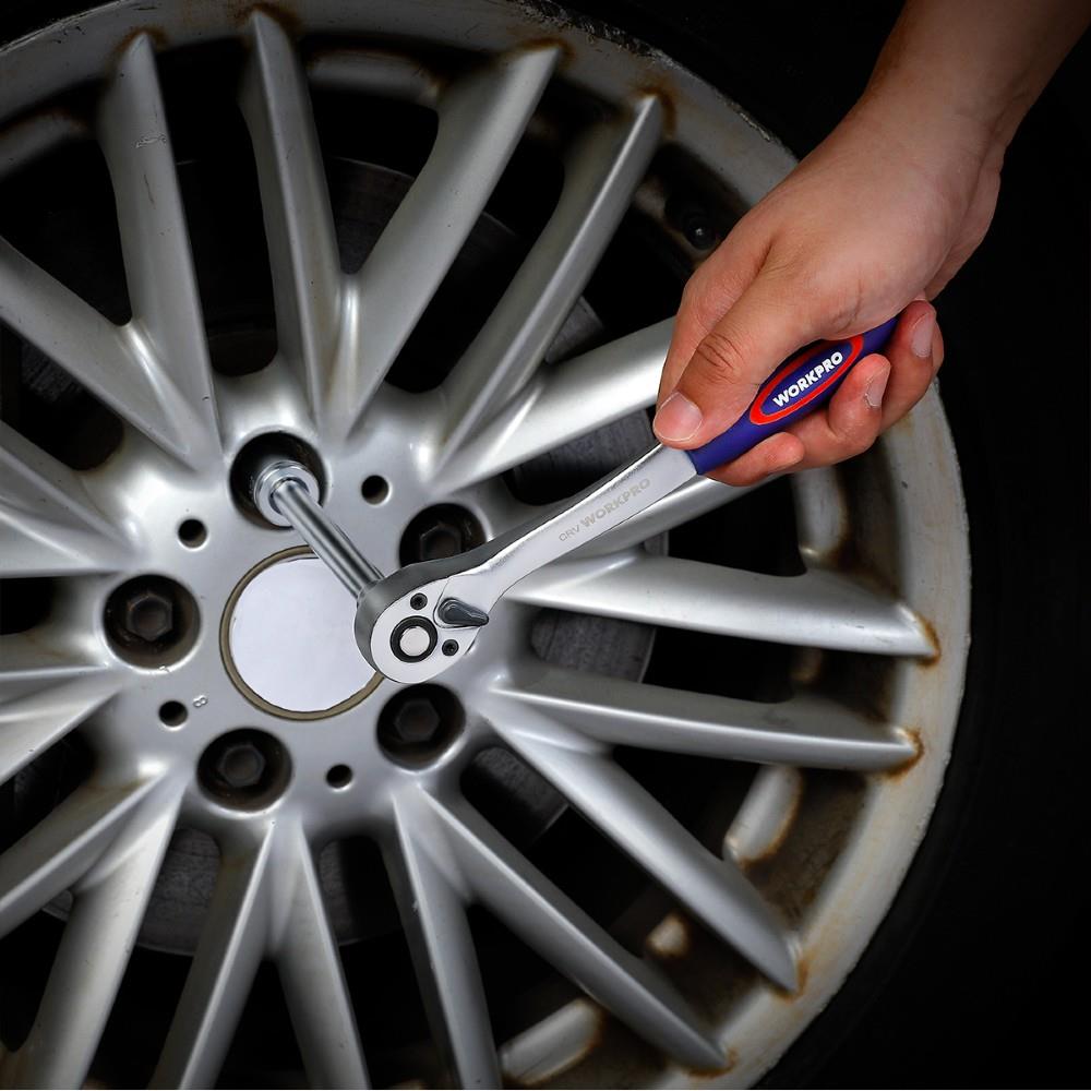 WORKPRO WP202533 1/4'’ 3/8’’ 1/2'’ 123 Parça Cr-V Metrik Ağır Hizmet Lokma ve Kombine Anahtar Takımı - görsel 6