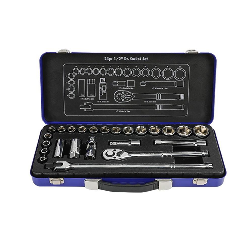 WORKPRO WP202564 1/2'’ Cr - V 24 Parça Metrik Ağır Hizmet Lokma Takımı - Onivias