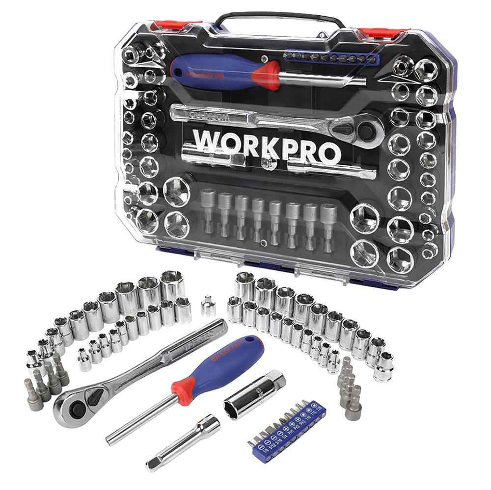WORKPRO WP202566 1/4'’ 3/8’’ Metrik/İnç 63 Parça Cr - V Profesyonel Lokma Takımı - Onivias