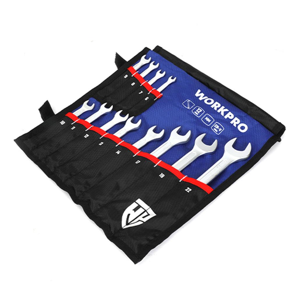 WORKPRO WP202576 6 - 22mm 12 Parça CR - V Profesyonel Kombine Anahtar Takımı + Bez Taşıma Kılıfı - Onivias