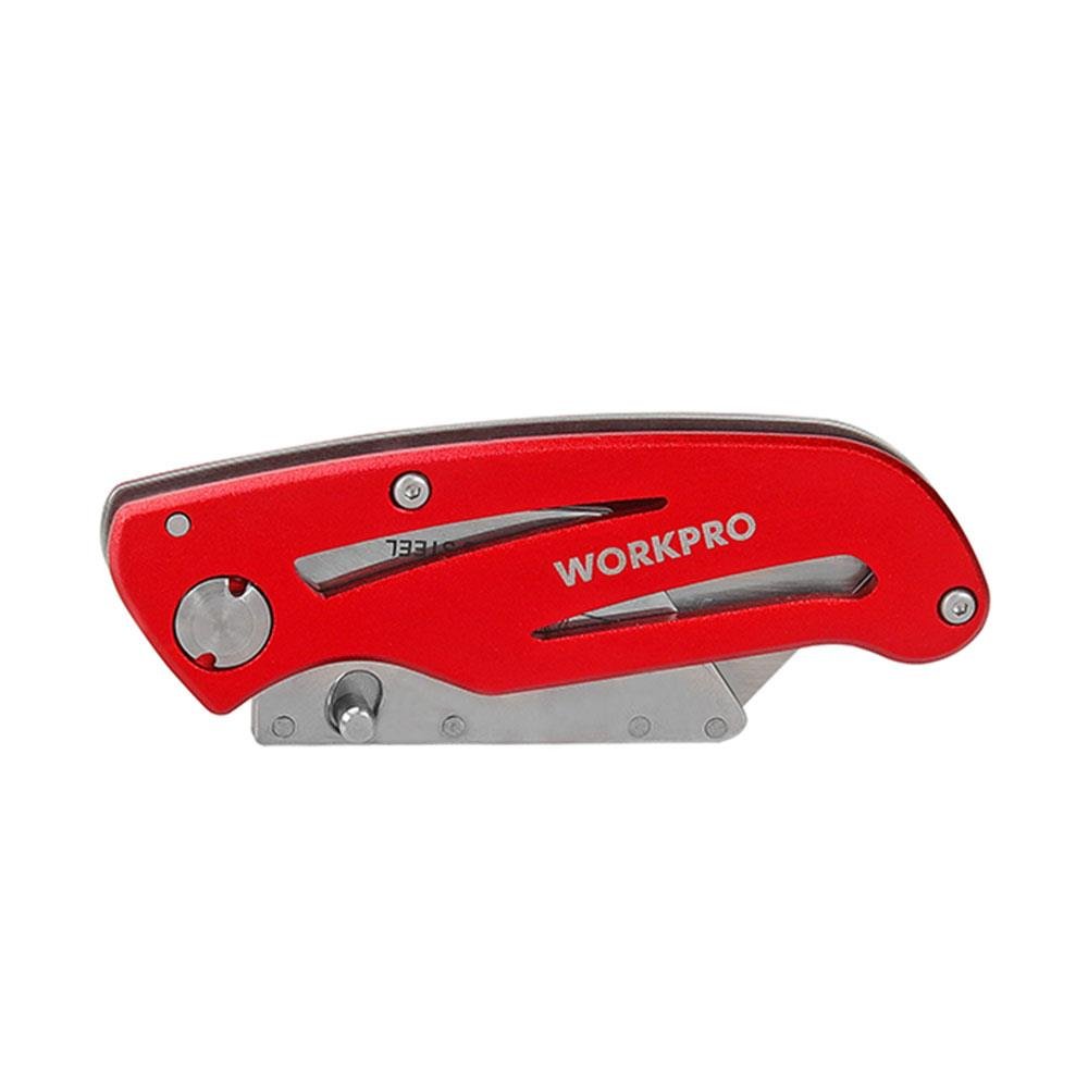 WORKPRO WP211003 Paslanmaz Çelik/Alüminyum Gövde Katlanır Rötuş Maket Bıçağı - Onivias