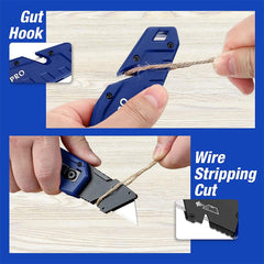 WORKPRO WP211008 Profesyonel Katlanır Çok Amaçlı Rötuş Maket Bıçağı + 10 Adet Yedek Bıçak - Onivias