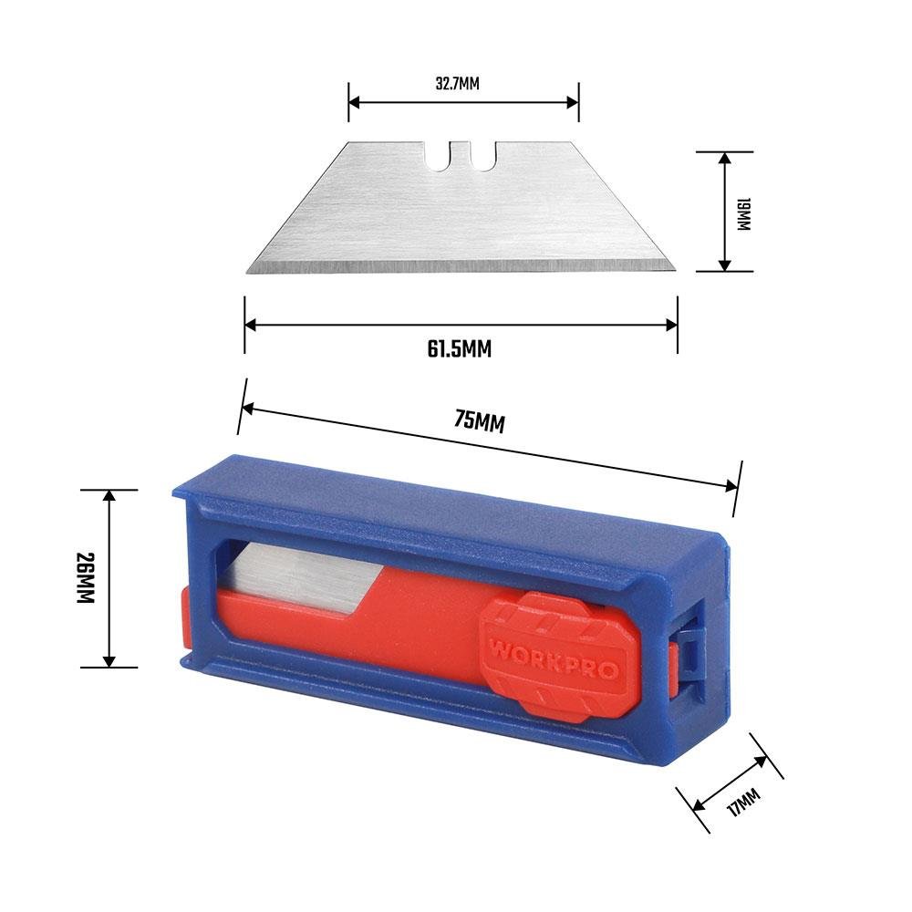 WORKPRO WP213002 10’Lu Rötuş Maket Bıçağı Yedeği - Onivias
