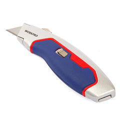 WORKPRO WP213011 Ağır Hizmet Alüminyum Gövde Geri Çekilebilir Rötuş Maket Bıçağı + 3 Adet Yedek Bıçak - Onivias