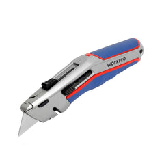 WORKPRO WP213015 Ağır Hizmet Alüminyum Gövde Otomatik Geri Çekilebilir Rötuş Maket Bıçağı + 5 Adet Yedek Bıçak - Onivias