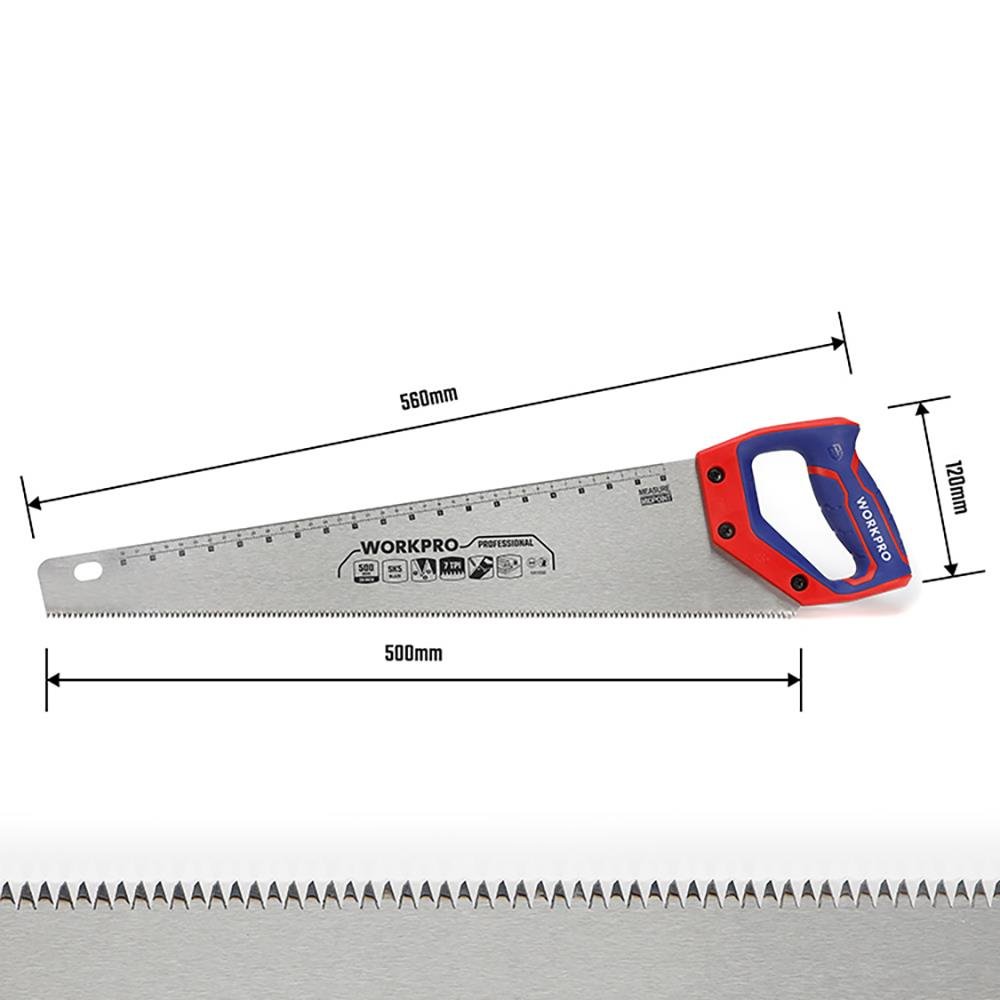 WORKPRO WP215007 500mm SK5 7 TPI Ağır Hizmet Tipi El Testeresi - Onivias